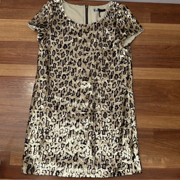 French Connection Silver Gold Sequin Blouse - Picture 1 of 6
